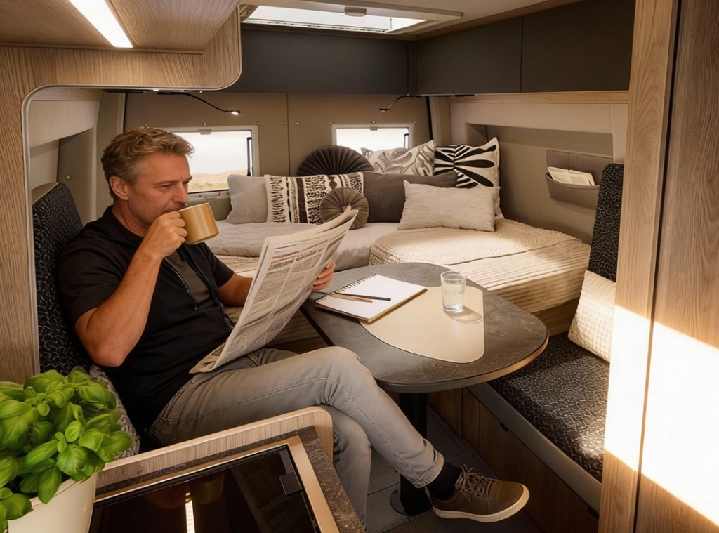 Kaffeepause in der bequemen Heck-Sitzecke im la strada Regent